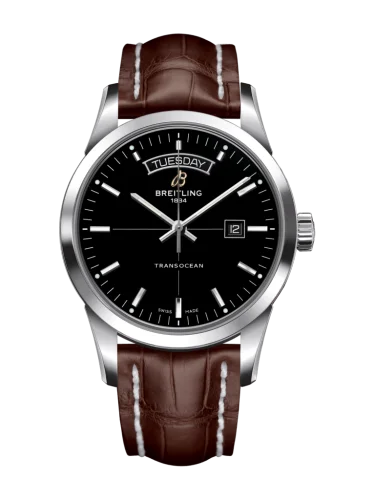 Breitling - A4531012/BB69/740P/A20D.1 Transocean Day & Date Stainless Steel / Black / Croco / Folding