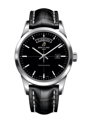 Breitling - A4531012/BB69/744P/A20D.1 Transocean Day & Date Stainless Steel / Black / Croco / Folding
