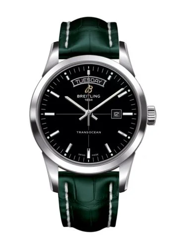 Breitling - A4531012/BB69/748P/A20BA.1 Transocean Day & Date Stainless Steel / Black / Croco / Pin