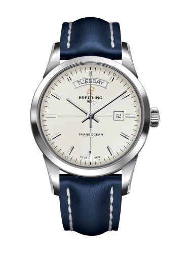 Breitling - A4531012/G751/105X/A20BA.1 Transocean Day & Date Stainless Steel / Silver / Calf / Pin