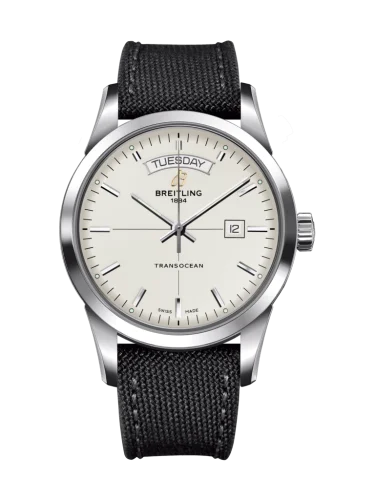 Breitling - A4531012/G751/109W/A20BA.1 Transocean Day & Date Stainless Steel / Silver / Military / Pin