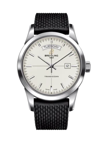 Breitling - A4531012/G751/278S/A20S.1 Transocean Day & Date Stainless Steel / Silver / Rubber / Pin
