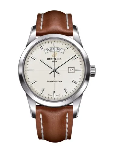 Breitling - A4531012/G751/433X/A20BA.1 Transocean Day & Date Stainless Steel / Silver / Calf / Pin