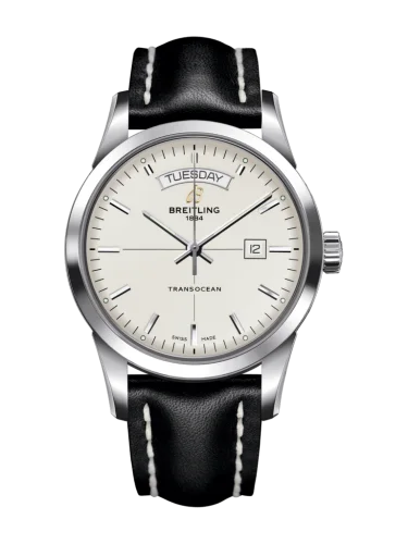 Breitling - A4531012/G751/436X/A20D.1 Transocean Day & Date Stainless Steel / Silver / Calf / Folding