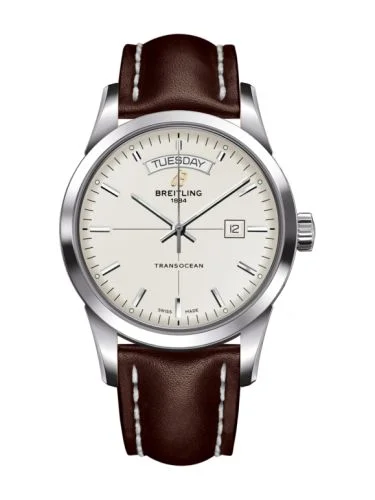 Breitling - A4531012/G751/437X/A20BA.1 Transocean Day & Date Stainless Steel / Silver / Calf / Pin