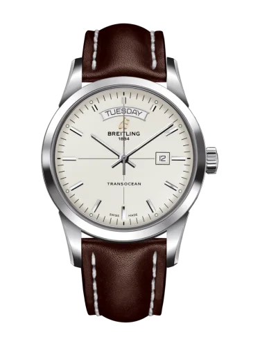 Breitling - A4531012/G751/438X/A20D.1 Transocean Day & Date Stainless Steel / Silver / Calf / Folding