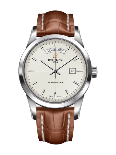Breitling - A4531012/G751/738P/A20D.1 Transocean Day & Date Stainless Steel / Silver / Croco / Folding