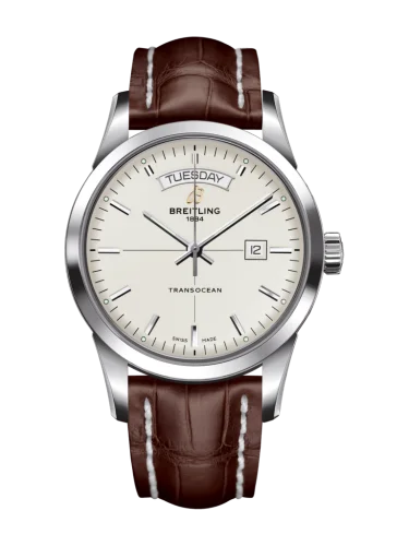 Breitling - A4531012/G751/740P/A20D.1 Transocean Day & Date Stainless Steel / Silver / Croco / Folding