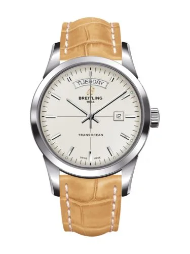 Breitling - A4531012/G751/745P/A20BA.1 Transocean Day & Date Stainless Steel / Silver / Croco / Pin