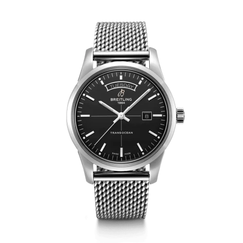 Breitling - A45310121B1A1 Transocean Day & Date Stainless Steel / Black / Milanese