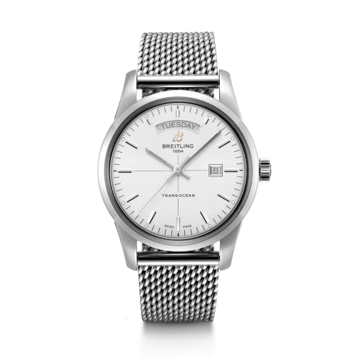 Breitling - A45310121G1A1 Transocean Day & Date Stainless Steel / Silver / Milanese