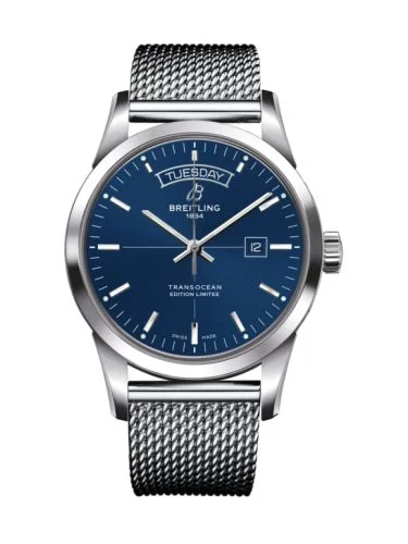 Breitling - A453109T.C921.154A Transocean Day & Date Stainless Steel / Blue / Milanese