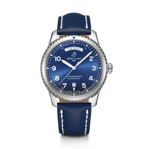Breitling - A45330101C1X5 Navitimer 8 Automatic Day & Date 41 Stainless Steel / Blue / Blue Calf / Folding