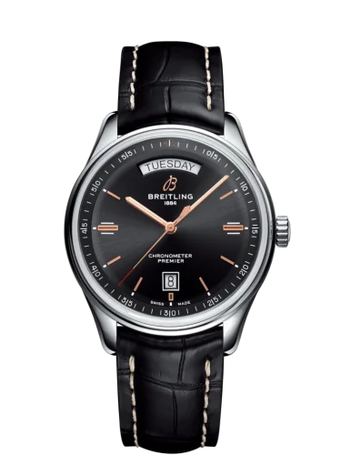 Breitling - A45340241B1P2 Premier Automatic Day & Date 40 Stainless Steel / Black / Croco Black / Tang
