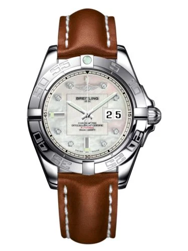 Breitling - A49350L2.A702.425X Galactic 41 Stainless Steel / Pearl Diamond / Calf
