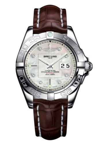 Breitling - A49350L2.A702.724P Galactic 41 Stainless Steel / Pearl Diamond / Croco
