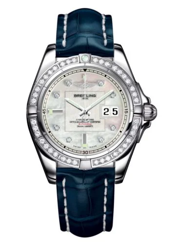 Breitling - A49350LA.A702.718P Galactic 41 Stainless Steel / Diamond / Pearl Diamond / Croco