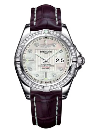 Breitling - A49350LA.A702.720P Galactic 41 Stainless Steel / Diamond / Pearl Diamond / Croco