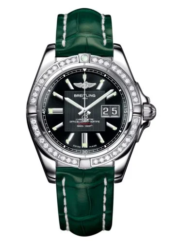 Breitling - A49350LA.BA07.771P Galactic 41 Stainless Steel / Diamond / Trophy Black / Croco