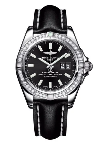 Breitling - A49350LA.BE58.428X Galactic 41 Stainless Steel / Diamond / Onyx Black / Calf