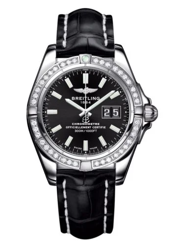 Breitling - A49350LA.BE58.728P Galactic 41 Stainless Steel / Diamond / Onyx Black / Croco