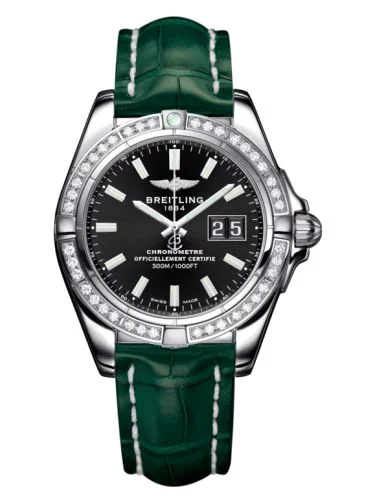 Breitling - A49350LA.BE58.771P Galactic 41 Stainless Steel / Diamond / Onyx Black / Croco
