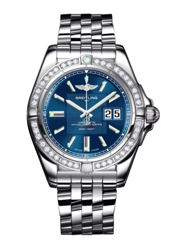 Breitling - A49350LA.C806.366A Galactic 41 Stainless Steel / Diamond / Metallica Blue / Bracelet