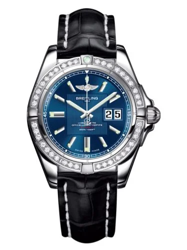 Breitling - A49350LA.C806.728P Galactic 41 Stainless Steel / Diamond / Metallica Blue / Croco