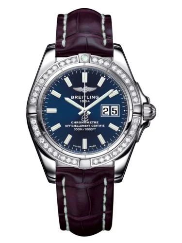 Breitling - A49350LA.C929.720P Galactic 41 Stainless Steel / Diamond / Horizon Blue / Croco