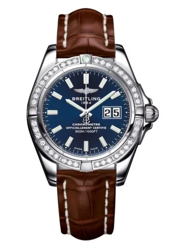 Breitling - A49350LA.C929.722P Galactic 41 Stainless Steel / Diamond / Horizon Blue / Croco