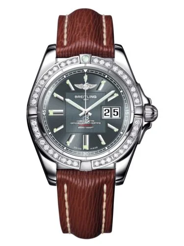 Breitling - A49350LA.F549.221X Galactic 41 Stainless Steel / Diamond / Tomcat Gray / Sahara