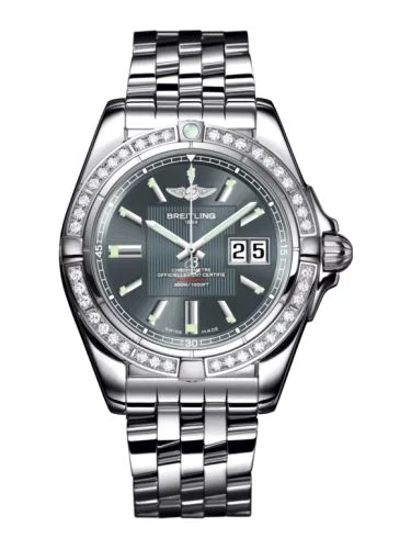 Breitling - A49350LA.F549.366A Galactic 41 Stainless Steel / Diamond / Tomcat Gray / Bracelet