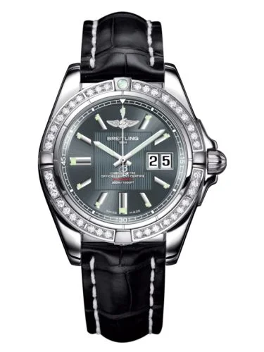 Breitling - A49350LA.F549.728P Galactic 41 Stainless Steel / Diamond / Tomcat Gray / Croco