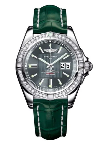 Breitling - A49350LA.F549.771P Galactic 41 Stainless Steel / Diamond / Tomcat Gray / Croco