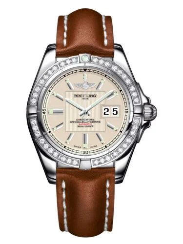 Breitling - A49350LA.G699.425X Galactic 41 Stainless Steel / Diamond / Sierra Silver / Calf