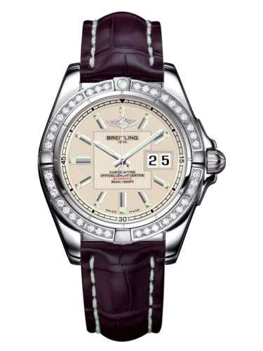 Breitling - A49350LA.G699.720P Galactic 41 Stainless Steel / Diamond / Sierra Silver / Croco