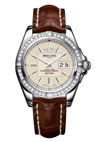 Breitling - A49350LA.G699.722P Galactic 41 Stainless Steel / Diamond / Sierra Silver / Croco