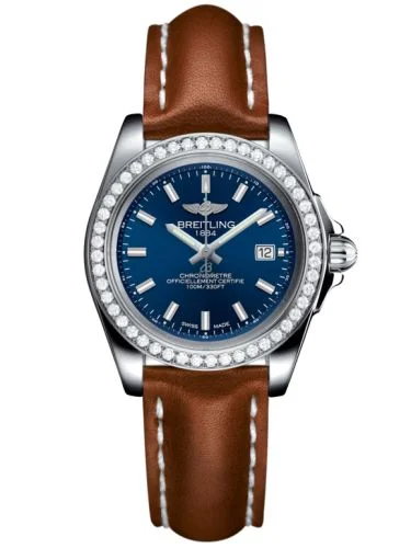 Breitling - A7133053/C951/778P/A14BA.1 Galactic 32 Sleek Edition Stainless Steel / Diamond / Horizon Blue / Croco