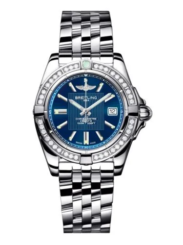 Breitling - A71356LA.C811.408X Galactic 32 Stainless Steel / Diamond / Metallica Blue / Calf
