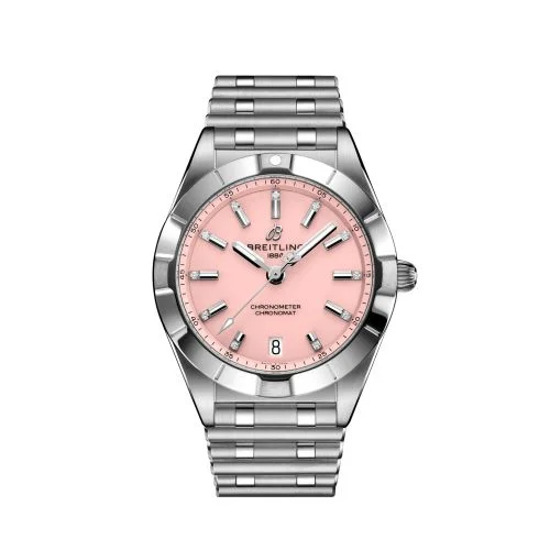 Breitling - A77310101K1A1 Chronomat 32 Stainless Steel / Pink - Diamond / Rouleaux
