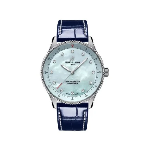 Breitling - A77320171C1P1 Navitimer Quartz 32 Stainless Steel / Blue MOP / Alligator