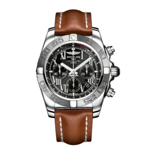 Breitling - AB011011/B956/433X Chronomat 44 Stainless Steel / Black - Roman / Calf