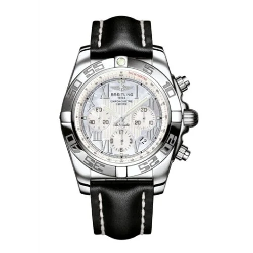 Breitling - AB011012.A691.435X Chronomat 44 Stainless Steel / Pearl Roman / Calf