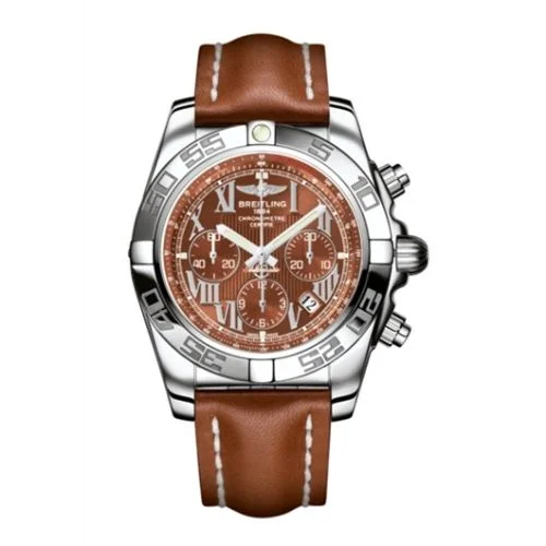 Breitling - AB011012.Q566.433X Chronomat 44 Stainless Steel / Amber / Calf