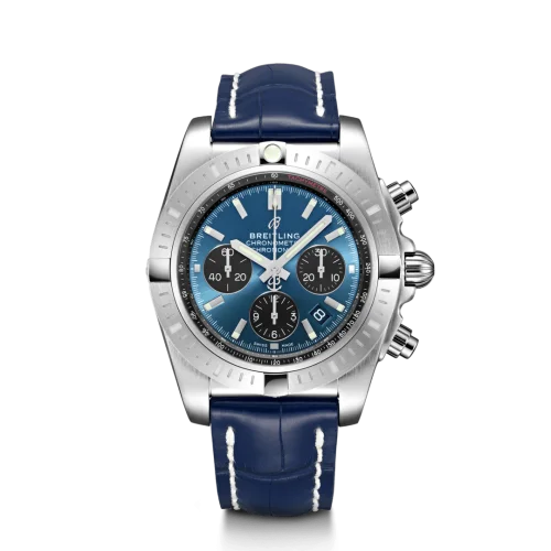 Breitling - AB0115101C1P1 Chronomat B01 Chronograph 44 Stainless Steel / Blackeye Blue / Croco / Pin