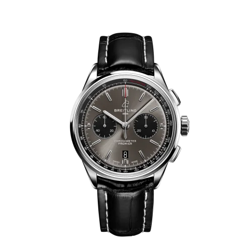 Breitling - AB0118221B1P2 Premier B01 Chronograph 42 Stainless Steel / Anthracite / Croco / Pin