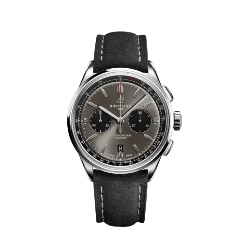 Breitling - AB0118221B1X1 Premier B01 Chronograph 42 Stainless Steel / Anthracite / Nubuck / Folding