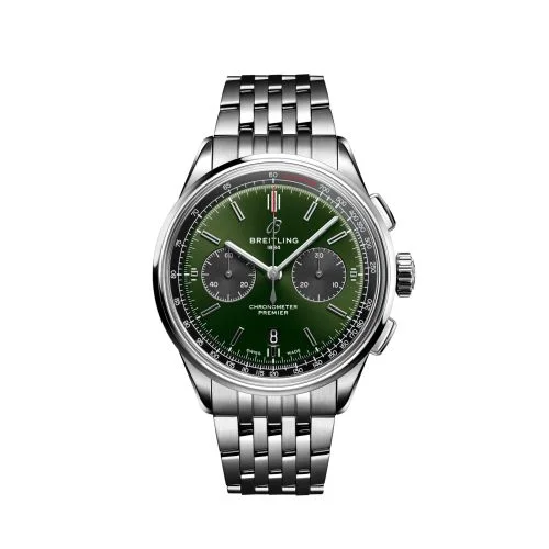 Breitling - AB0118221L1A1 Premier B01 Chronograph 42 Stainless Steel / Green / Bracelet