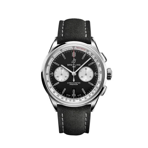 Breitling - AB0118371B1X1 Premier B01 Chronograph 42 Stainless Steel / Black / Nubuck / Folding