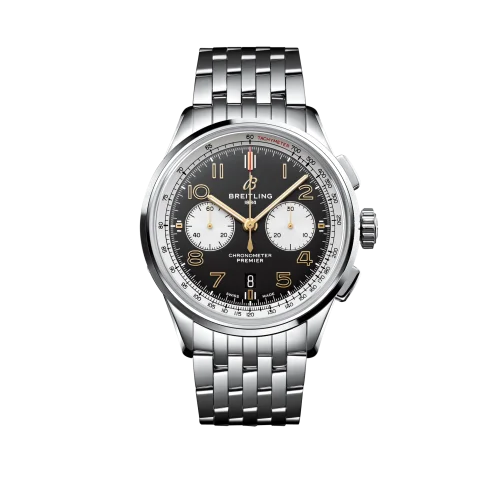 Breitling - AB0118A21B1A1 Premier B01 Chronograph 42 Stainless Steel / Norton Edition  / Nubuck / Bracelet